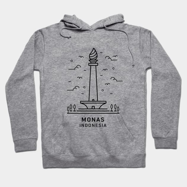 Monumen Nasional "MONAS" Hoodie by Artbyme Store